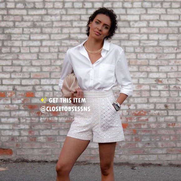 SOLD! ZARA Embroidered Eyelet Shorts* - Picture 4 of 16